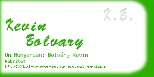 kevin bolvary business card